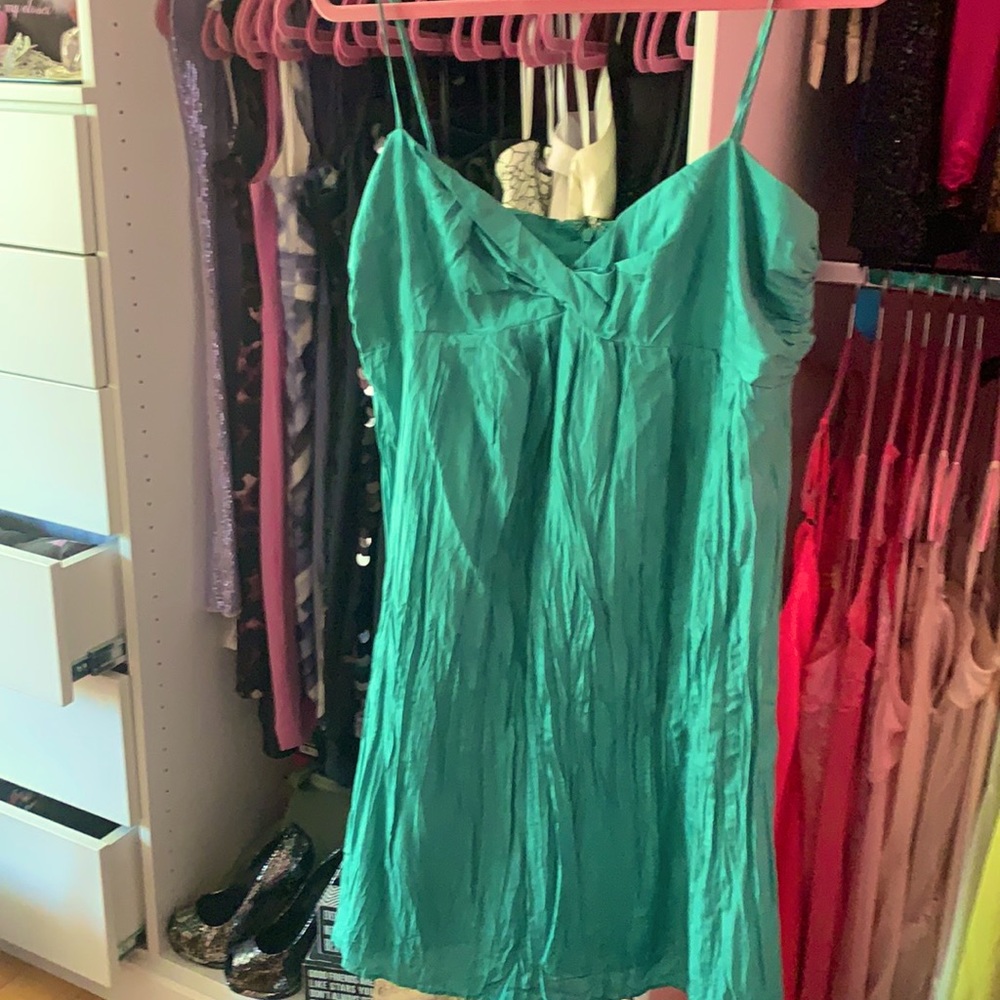Ann taylor teal silk dress. New